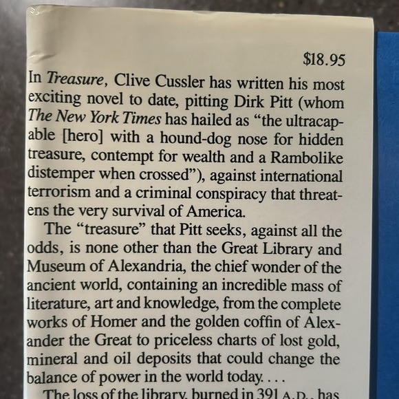 Treasure - A Dirk Pitt Novel by Clive Cussler Vtg 1988 - Picture 3 of 12